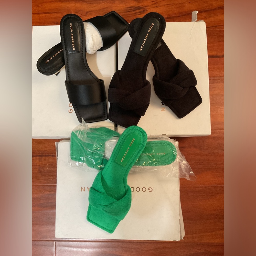 GOOD AMERICAN shoe bundle sizes 9, 9, 9.5 new with box